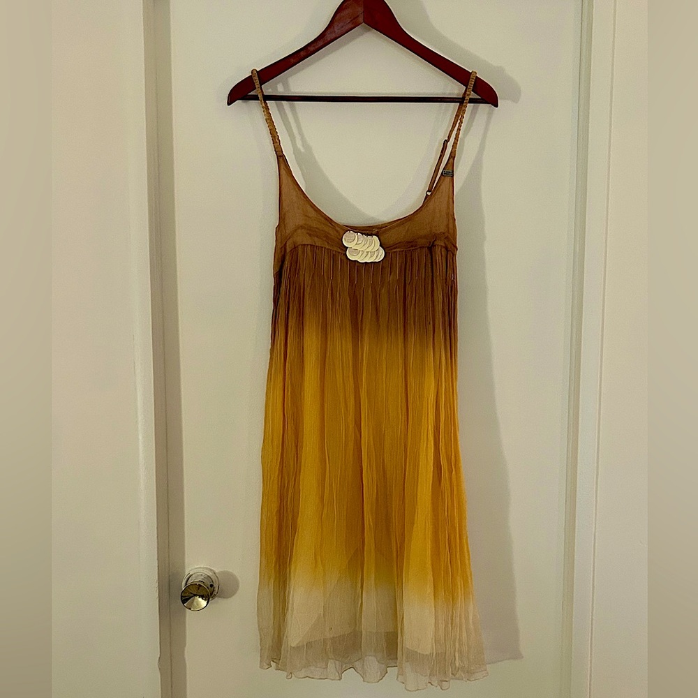 Miss Sixty Yellow Ombre Midi Dress